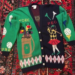 Vintage 80’s Golf Themed Cardigan